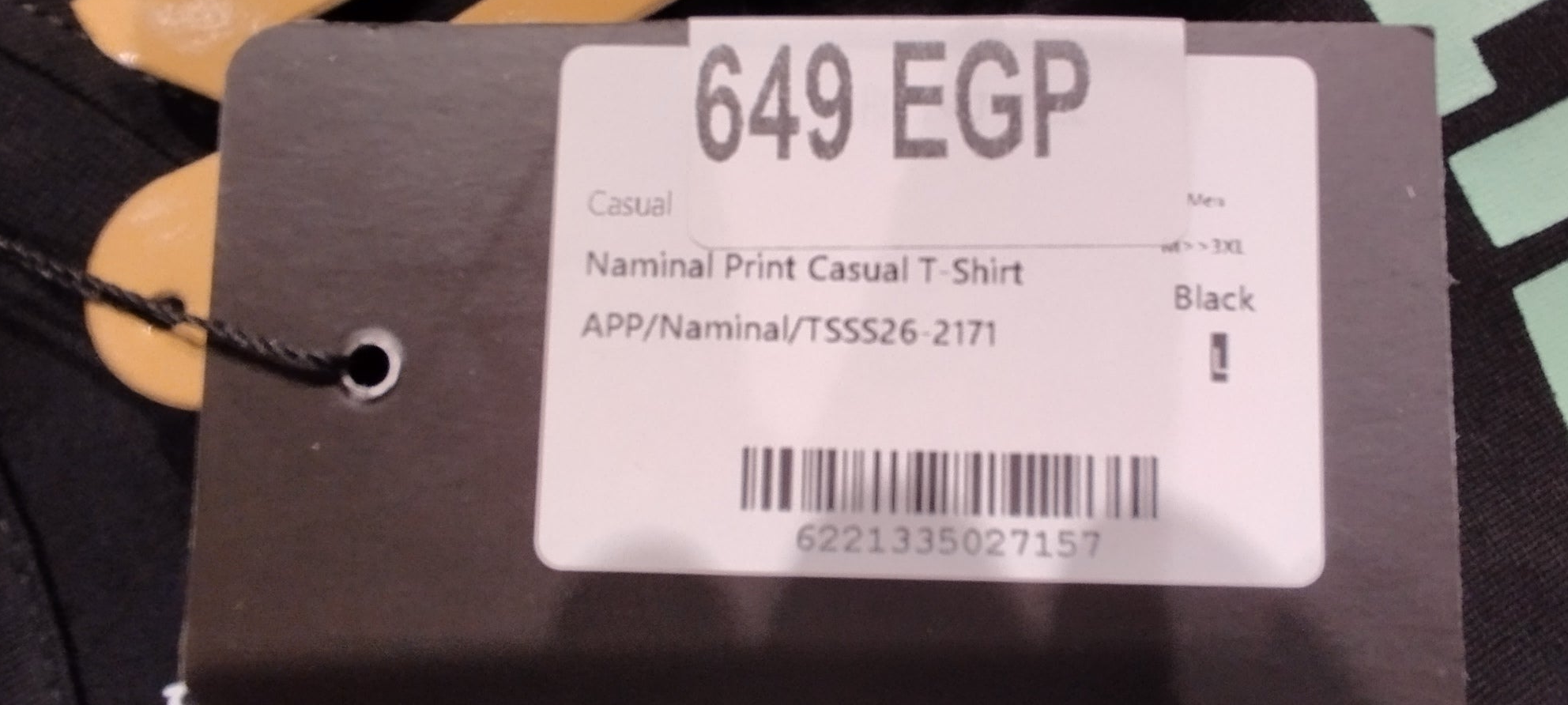 Naminal Print Casual T-Shirt (Regular) - Black