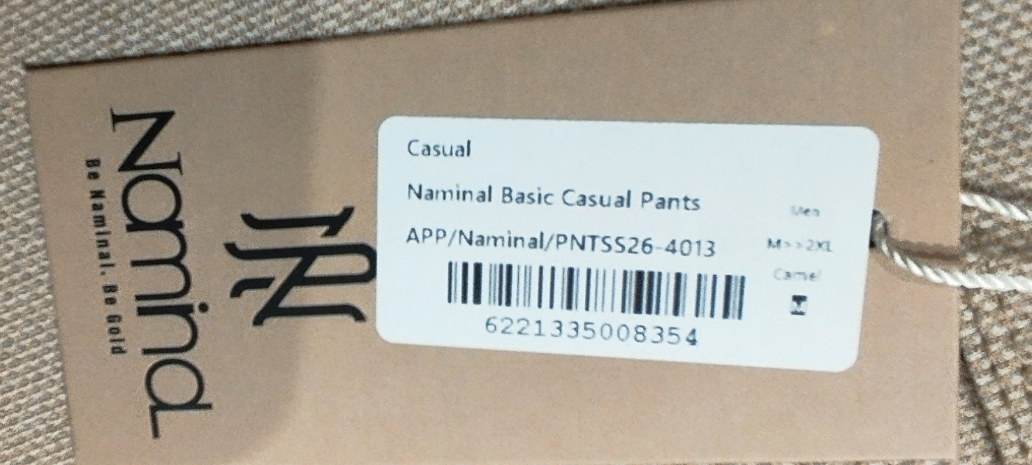 Naminal Basic Casual Pants (Wide Leg) - Camel