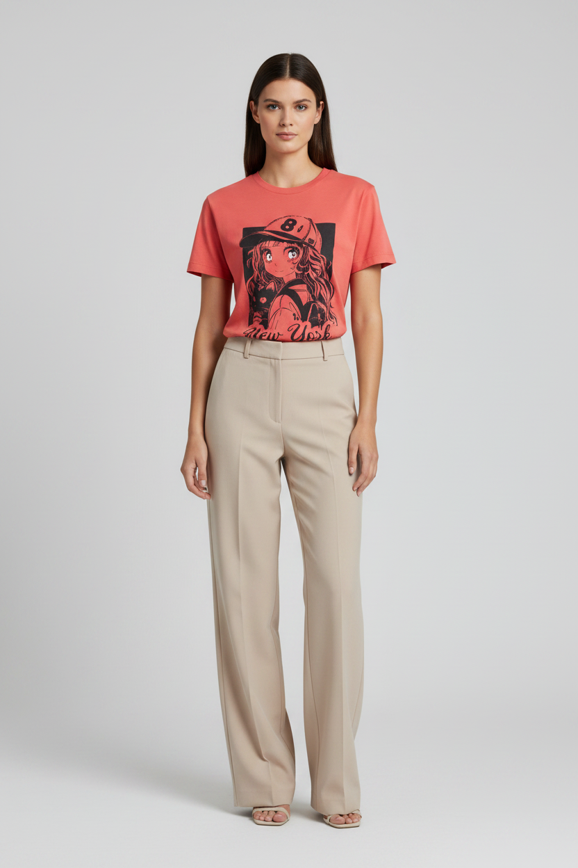 Naminal Graphic R.Neck T-Shirt (Oversize) - Red