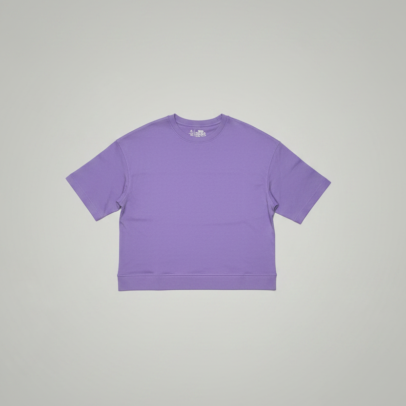 Purple shirt on a wooden surface