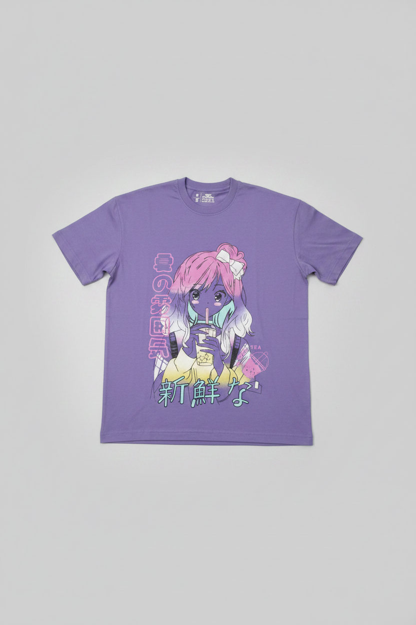 Naminal Graphic R.Neck T-Shirt (Oversize) - D.Purple