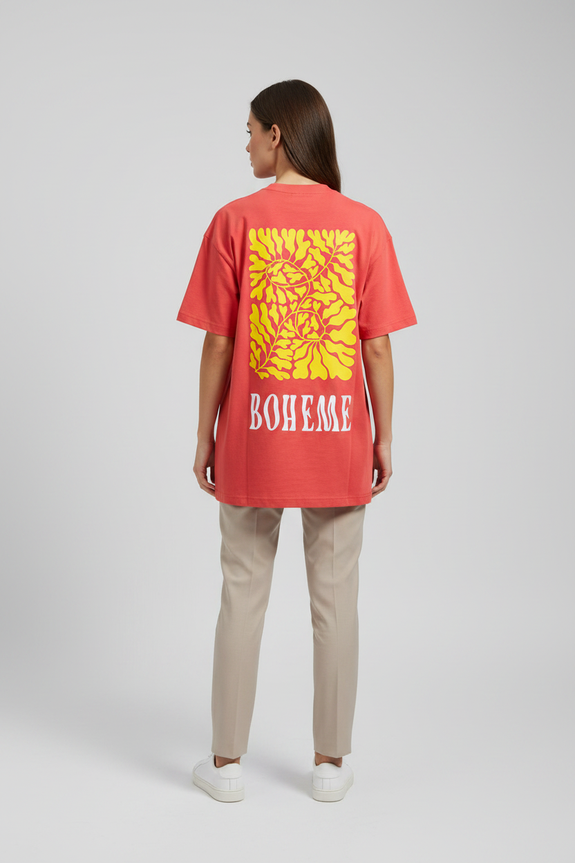 Naminal Graphic R.Neck T-Shirt (Oversize) - Red