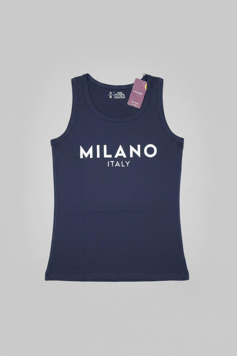 Naminal Print Casual Tanktop (Regular) - Navy