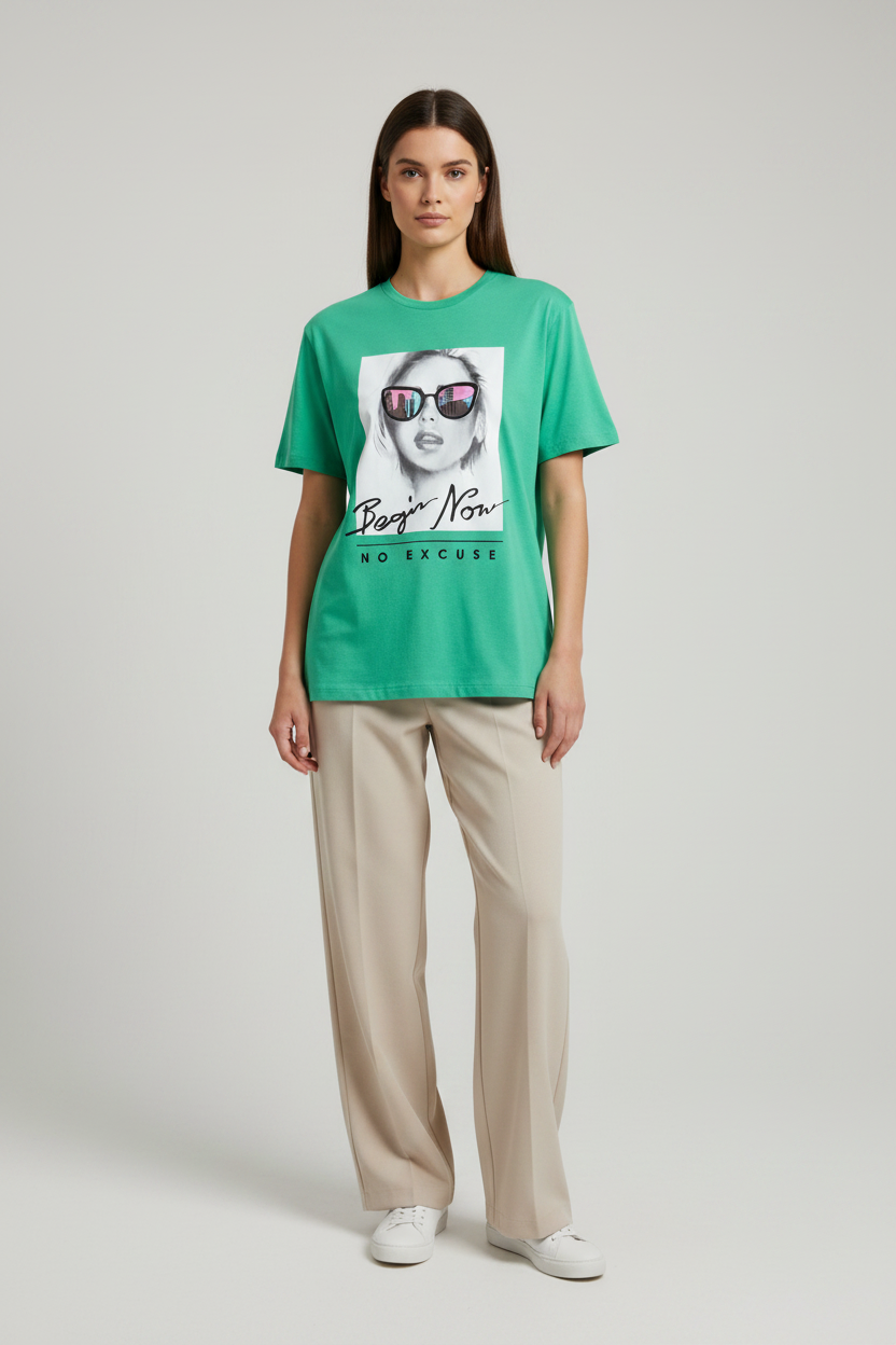 Naminal Graphic Casual T-Shirt (Regular) - L.Green