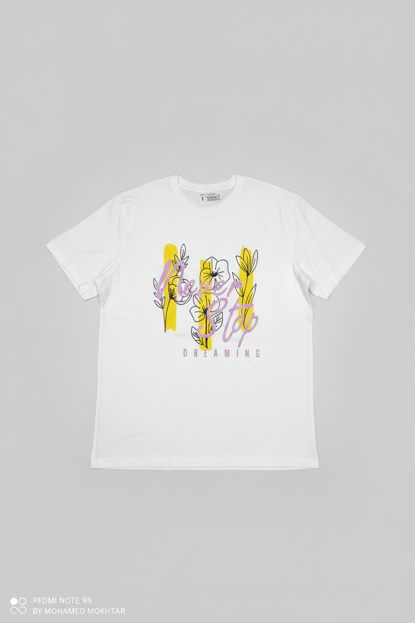 Naminal Graphic Casual T-Shirt (Regular) - White