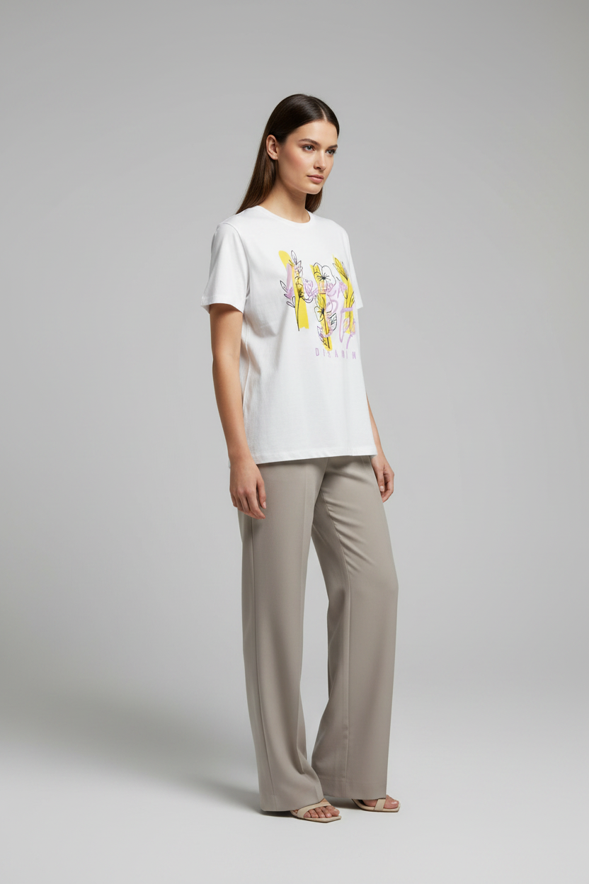 Naminal Graphic Casual T-Shirt (Regular) - White