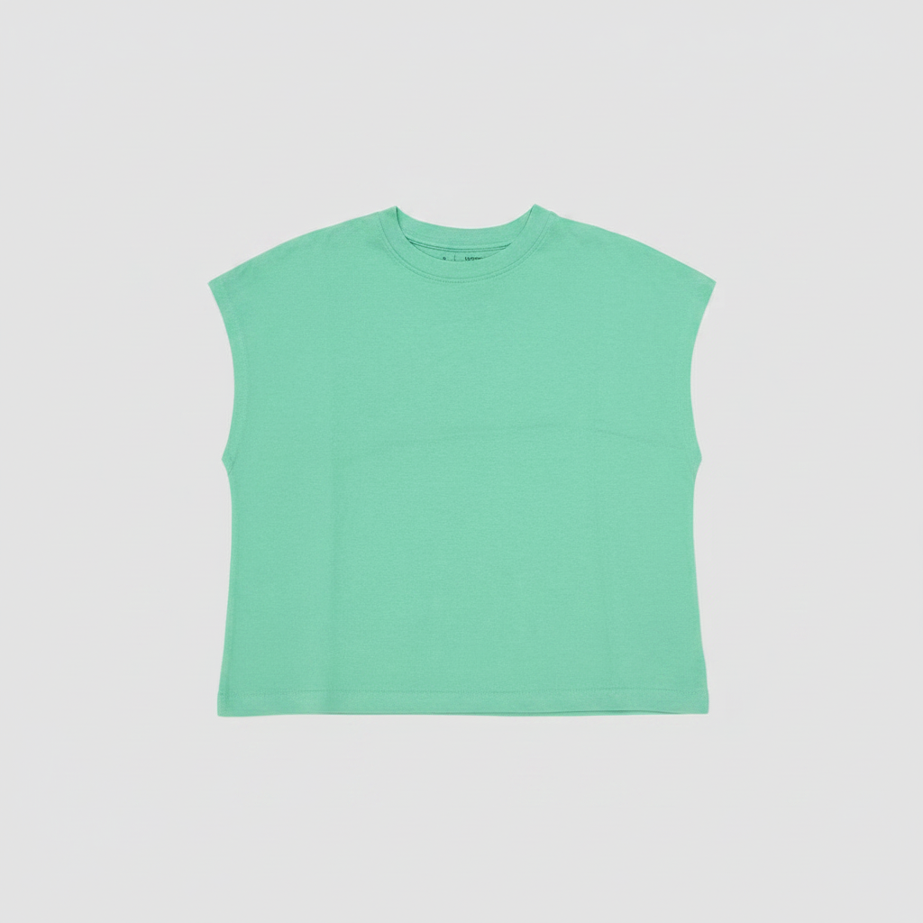 Naminal Basic R.Neck Crop-top (Relax) - L.Green
