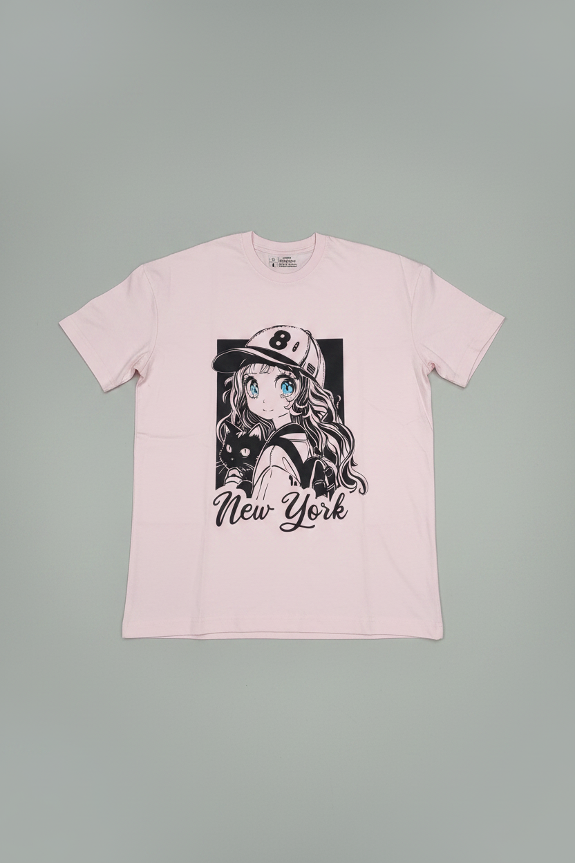 Naminal Graphic R.Neck T-Shirt (Oversize) - Rose