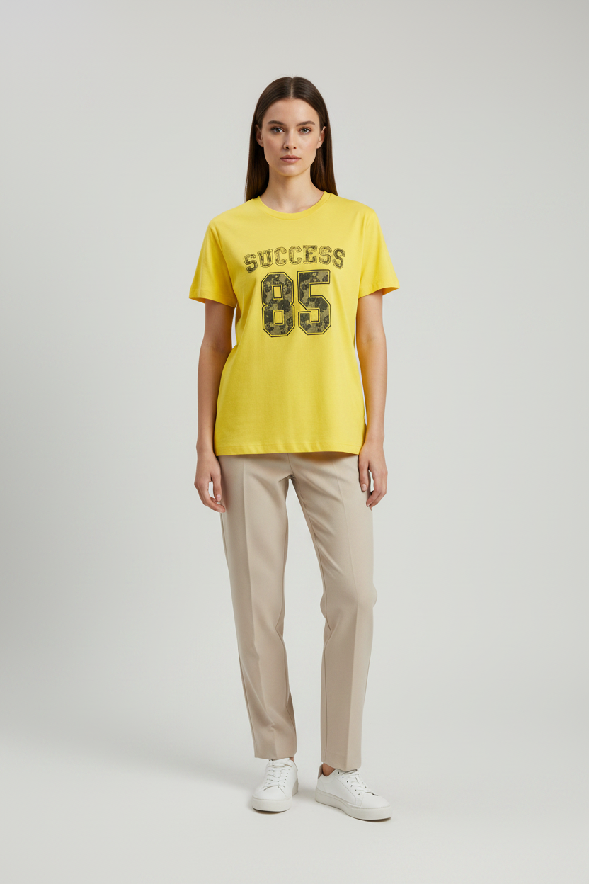 Naminal Graphic R.Neck T-Shirt (Oversize) - Yellow