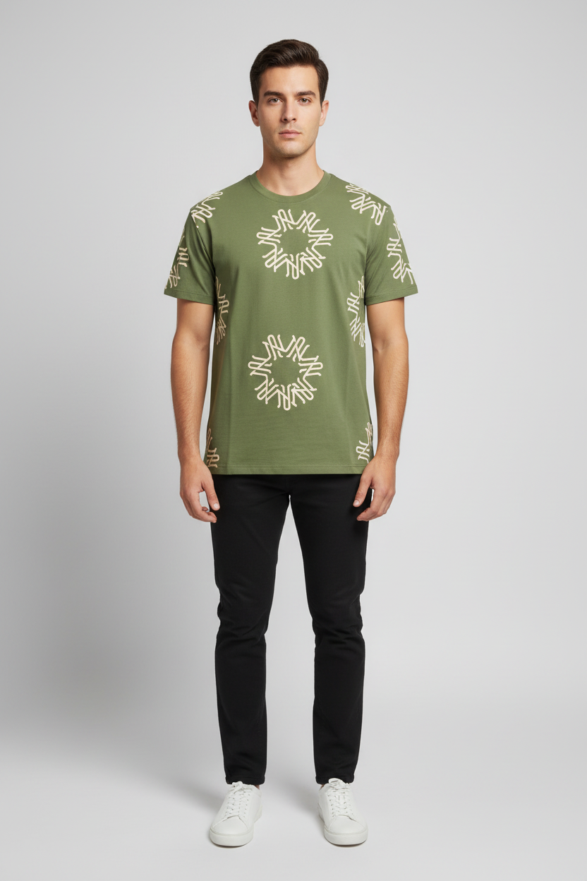 Naminal Graphic Casual T-Shirt (Oversize) - Olive