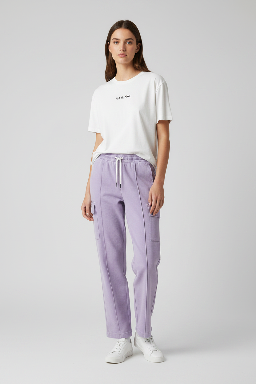 Naminal Basic Casual Pants (Wide Leg) - Lavender