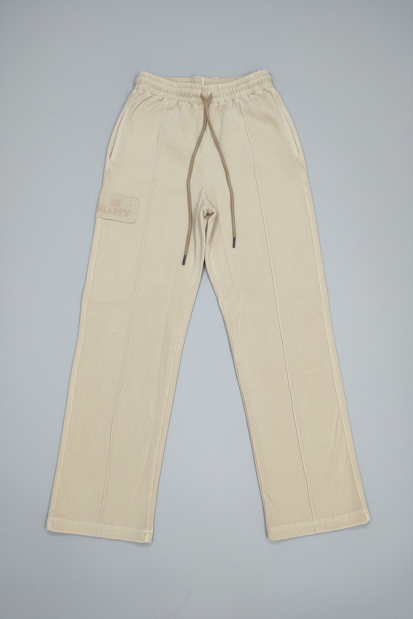 Naminal Basic Casual Pants (Wide Leg) - Beige