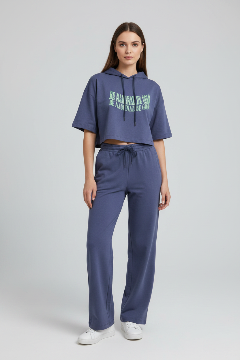 Naminal Graphic Casual Set (Oversize) - Navy