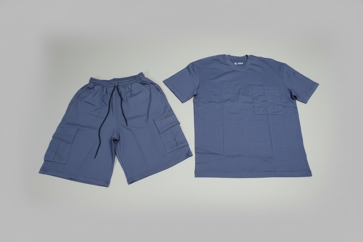 Naminal Print R.Neck Set (Oversize) - Navy