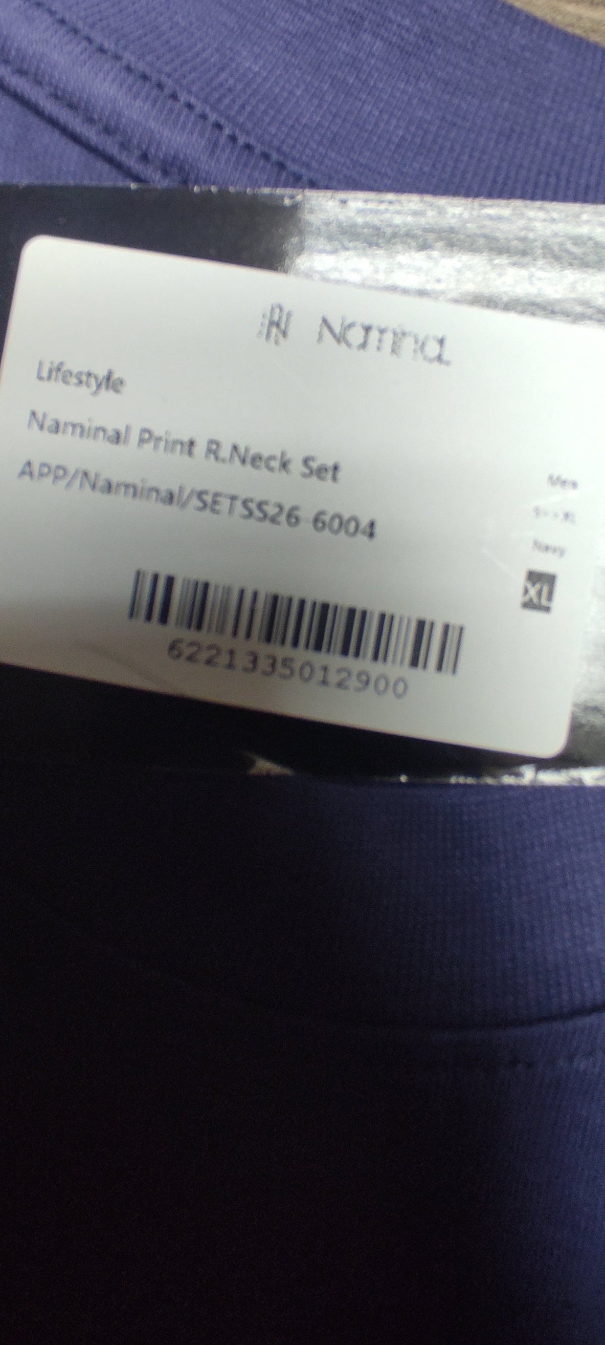 Naminal Print R.Neck Set (Oversize) - Navy