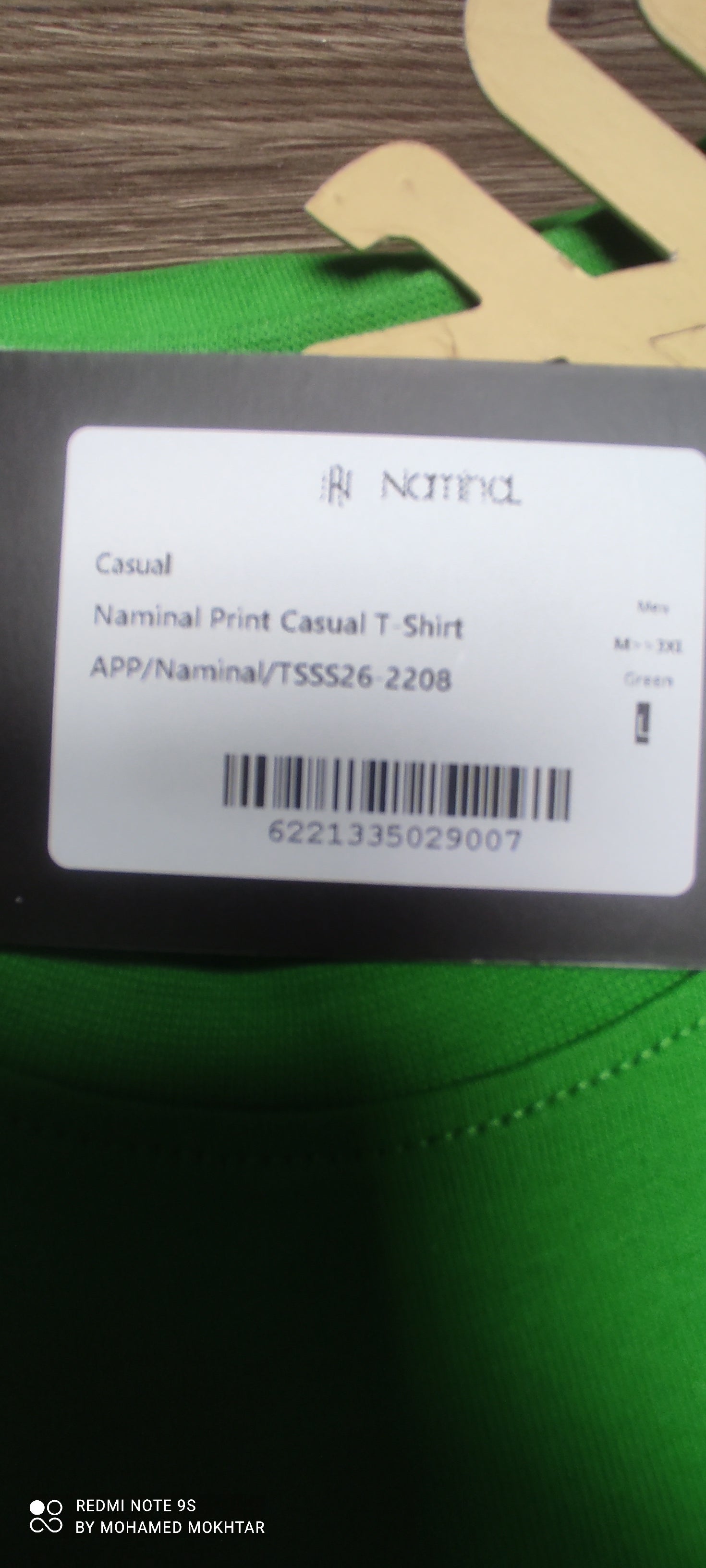 Naminal Print Casual T-Shirt (Regular) - L.Green