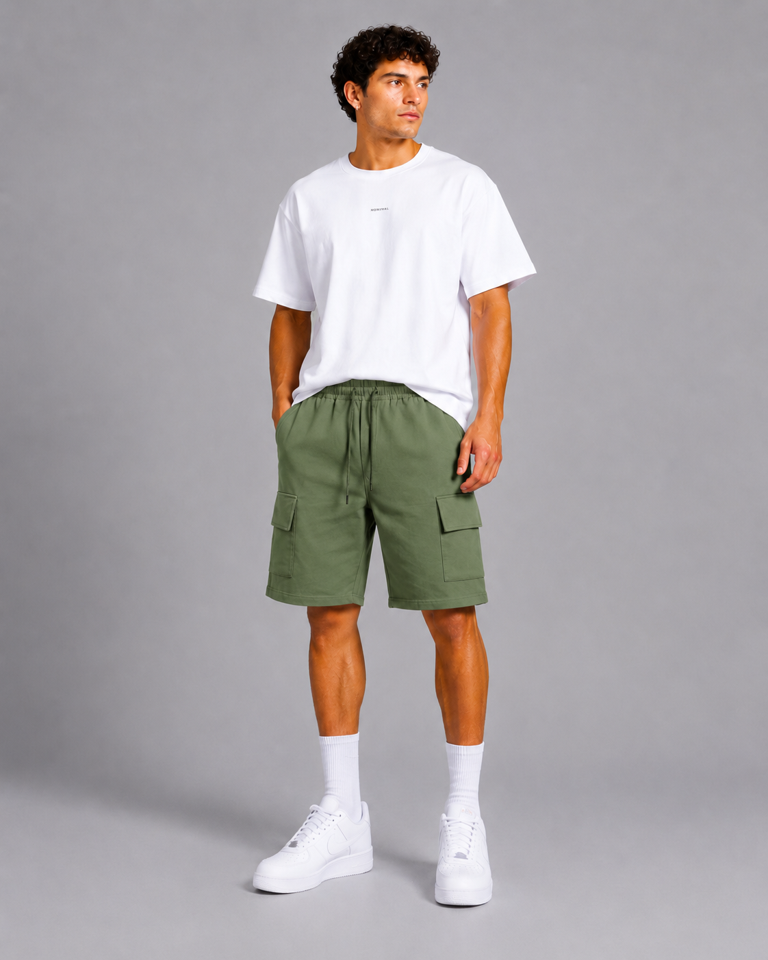 Naminal Cargo Capri Short (Regular) - Olive