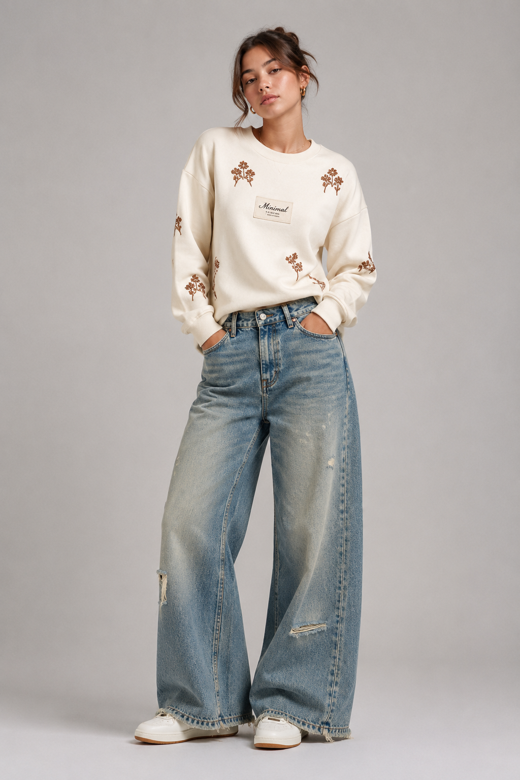 Naminal Denim Casual Pants (Wide Leg) - Dirty