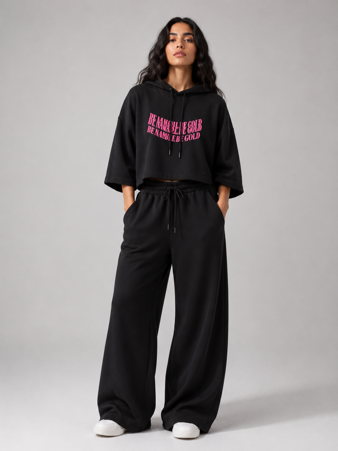 Naminal Graphic Casual Set (Oversize) - Black