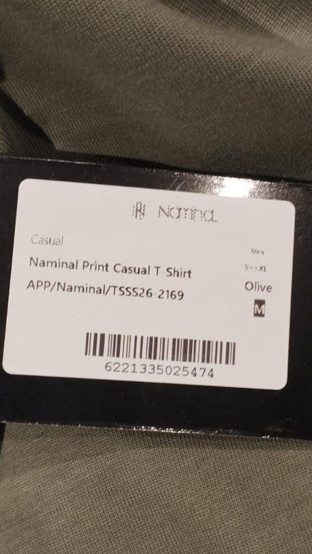 Naminal Print Casual T-Shirt (Oversize) - Olive