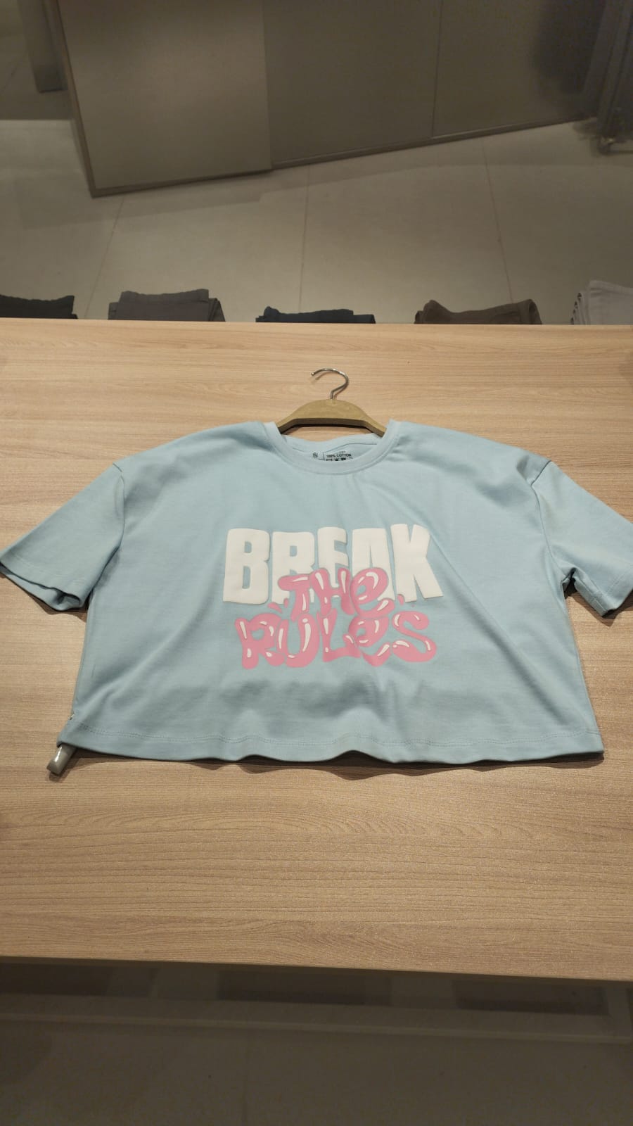 Naminal Graphic R.Neck Crop-top (Relax) - Blue