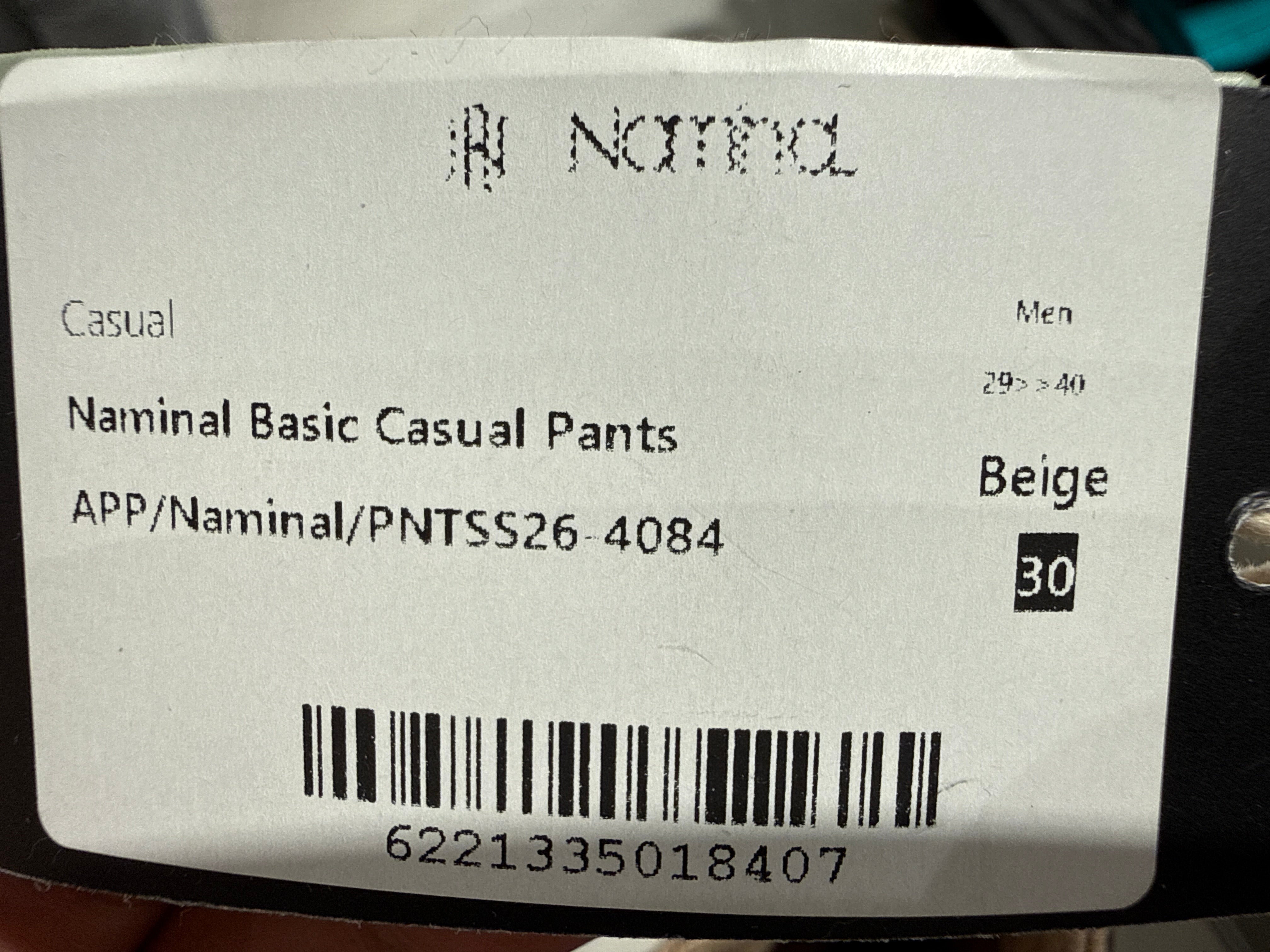 Naminal Basic Casual Pants (Regular) - Beige