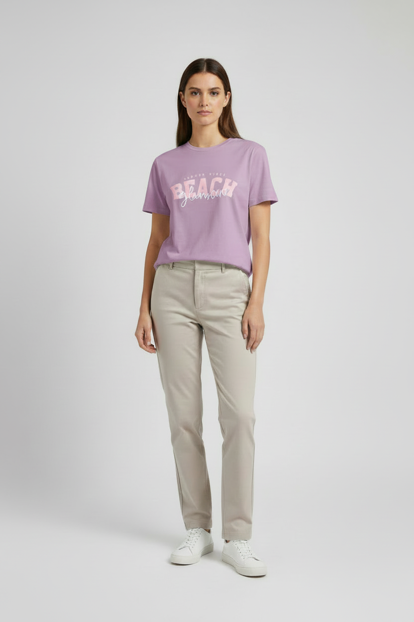 Naminal Graphic R.Neck T-Shirt (Oversize) - Lavender