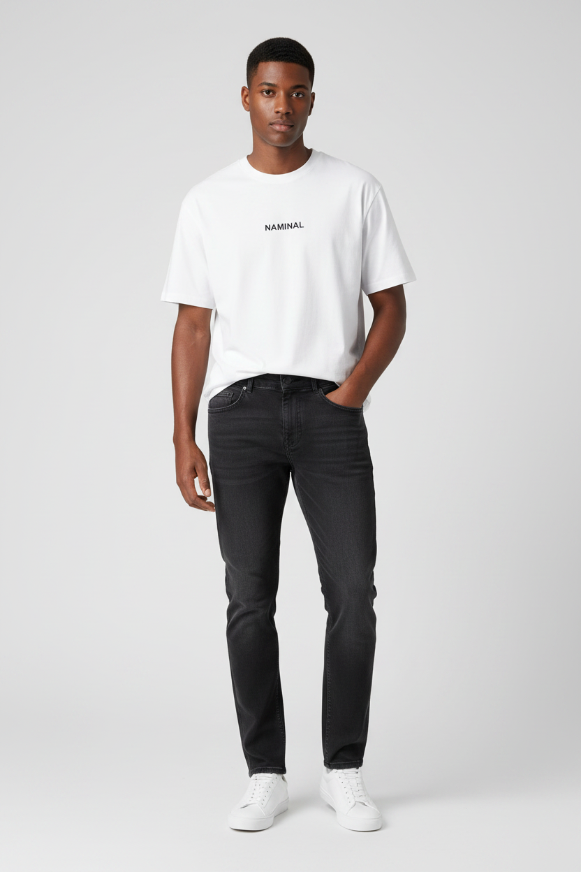 Naminal Denim Casual Pants (Straight) - L.Black