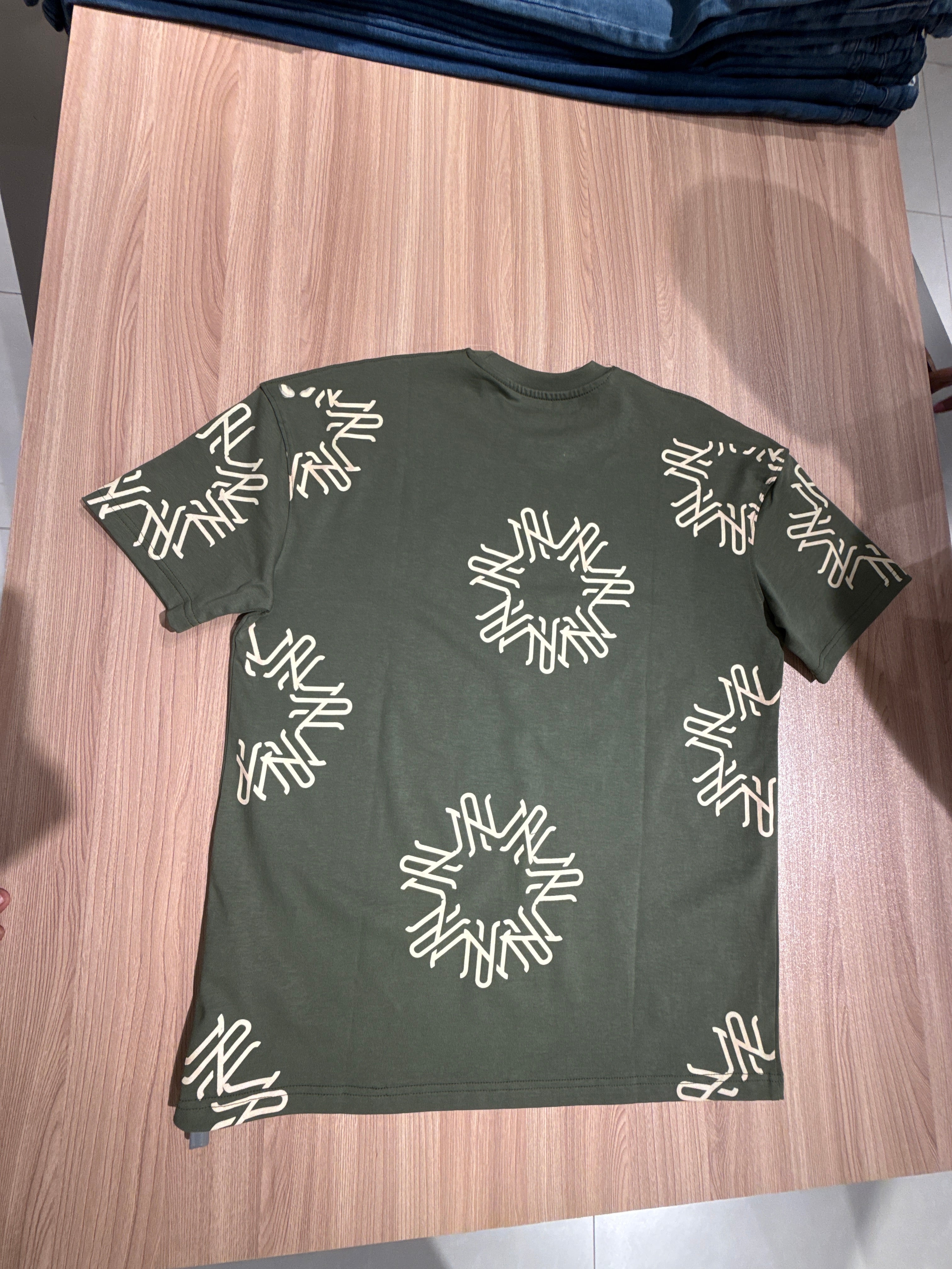 Naminal Print R.Neck Set (Oversize) - Olive