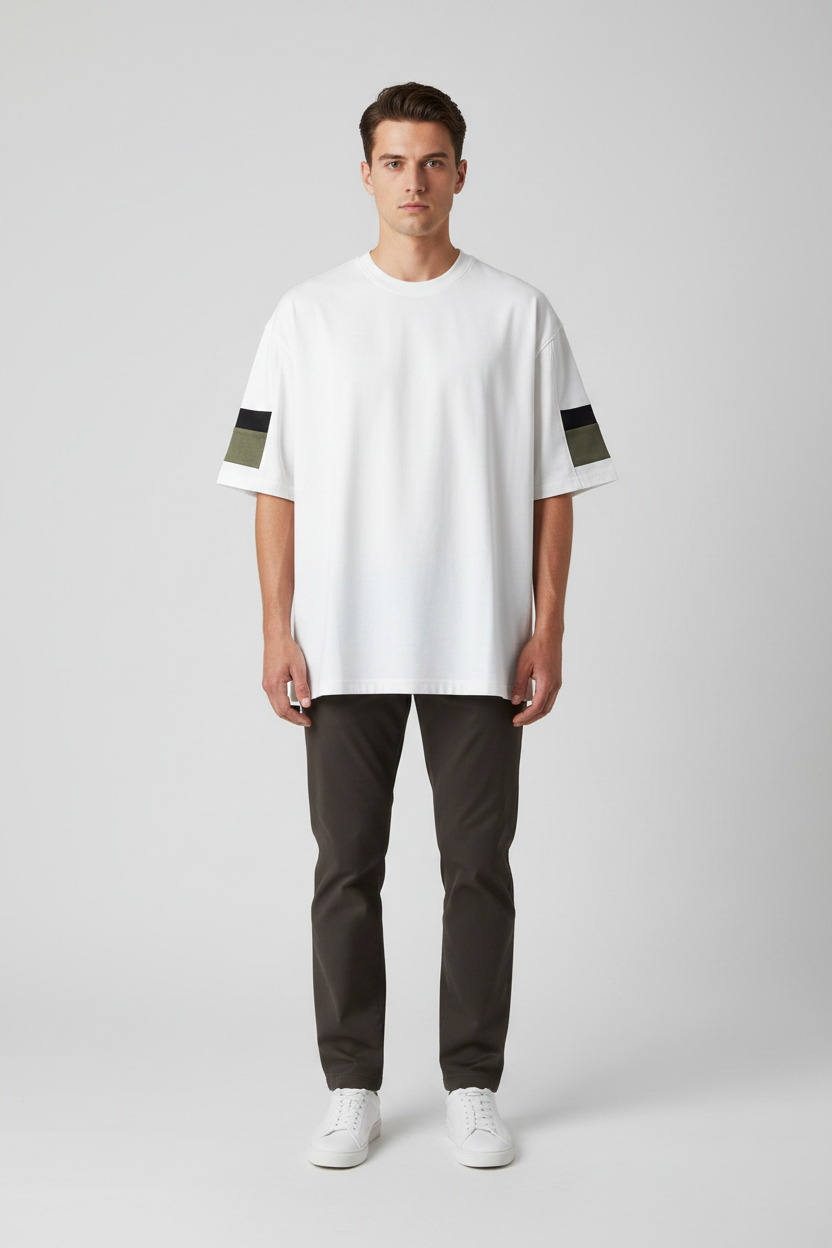 Naminal Crow R.Neck T-Shirt (Oversize) - White*Olive*Black