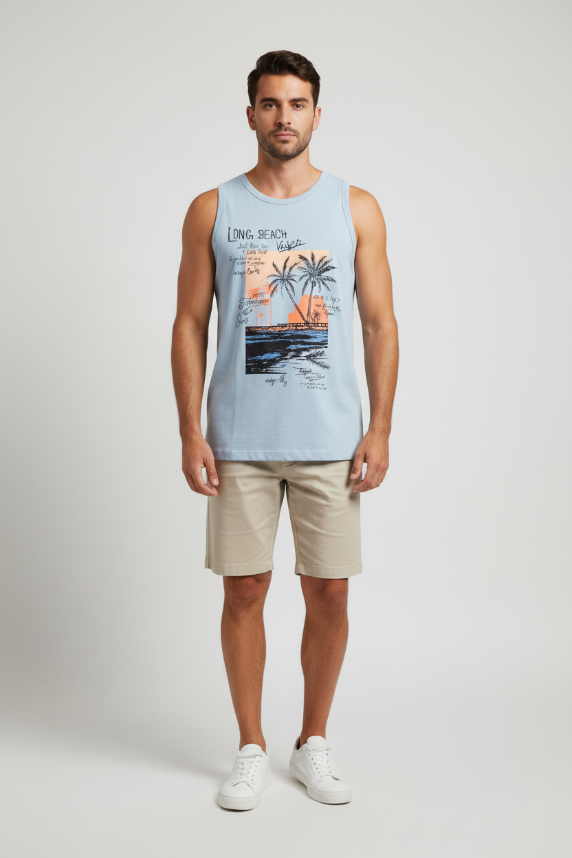 Naminal Graphic Cut Tanktop (Regular) - L.Blue