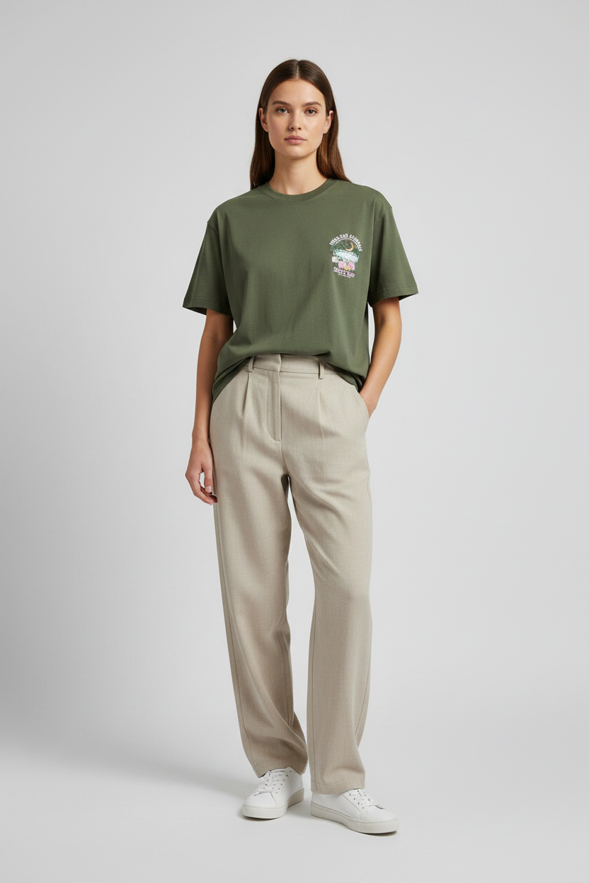 Naminal Graphic R.Neck T-Shirt (Oversize) - Olive