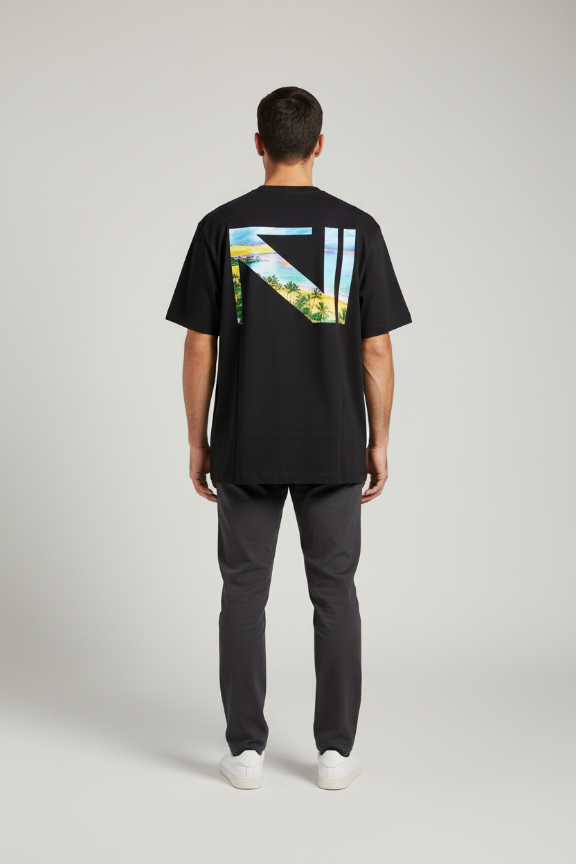 Naminal Graphic R.Neck T-Shirt (Regular) - Black