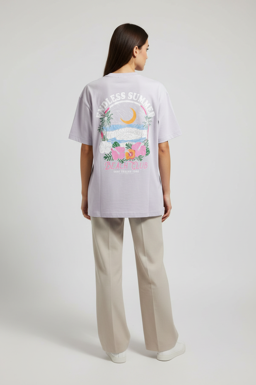 Naminal Graphic R.Neck T-Shirt (Oversize) - Lavender