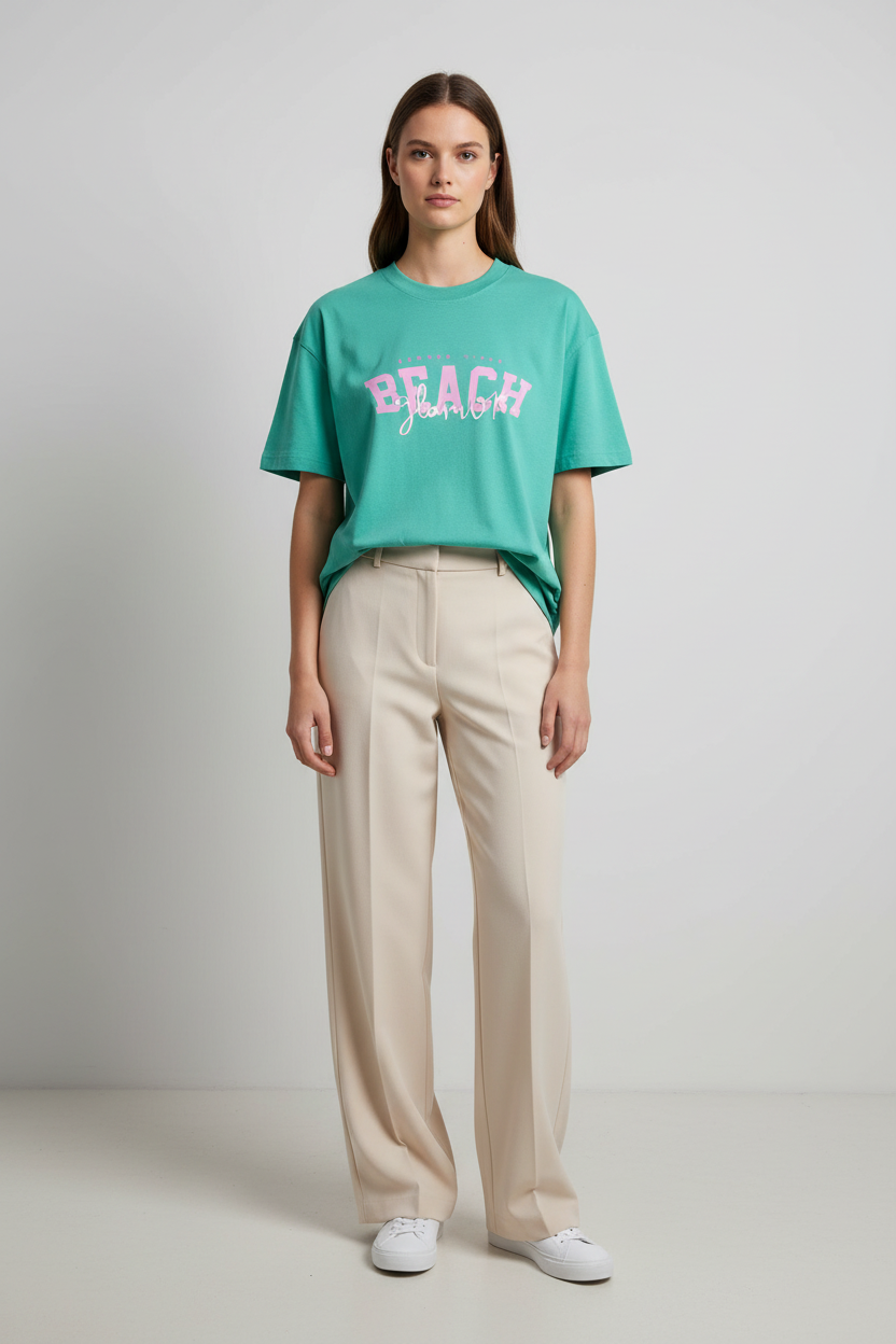 Naminal Graphic R.Neck T-Shirt (Oversize) - Green