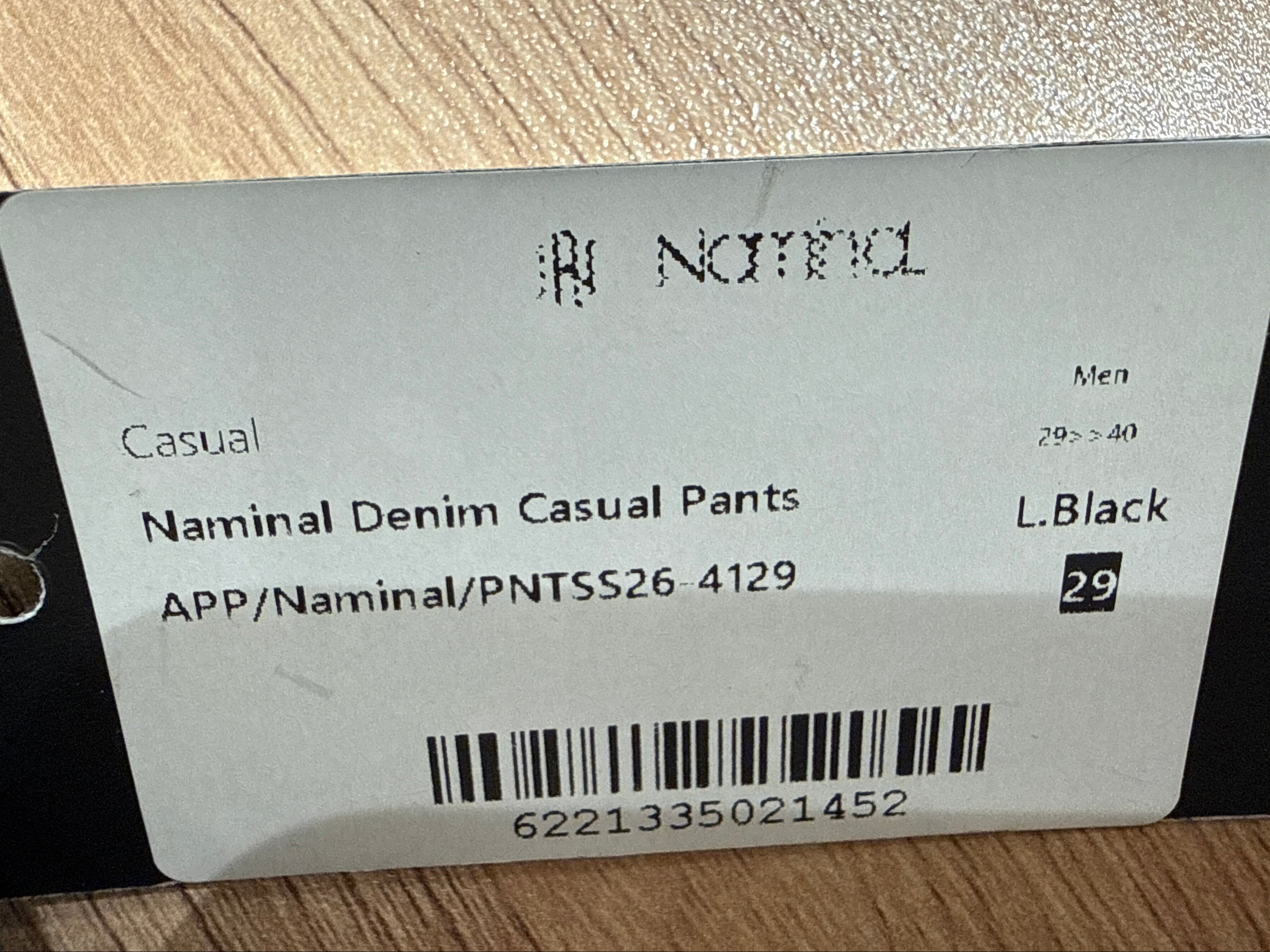 Naminal Denim Casual Pants (Straight) - L.Black