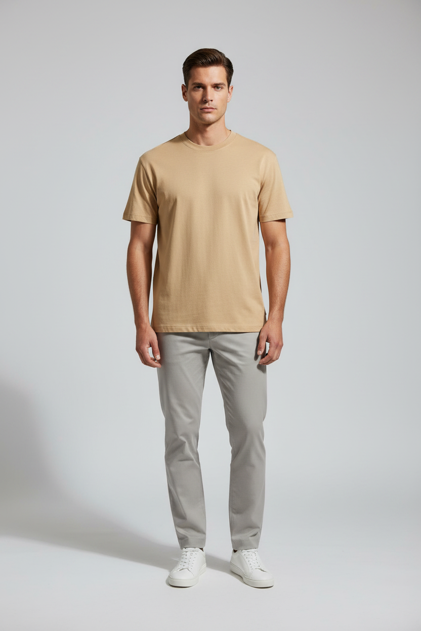 Naminal Basic R.Neck T-Shirt (Oversize) - Beige
