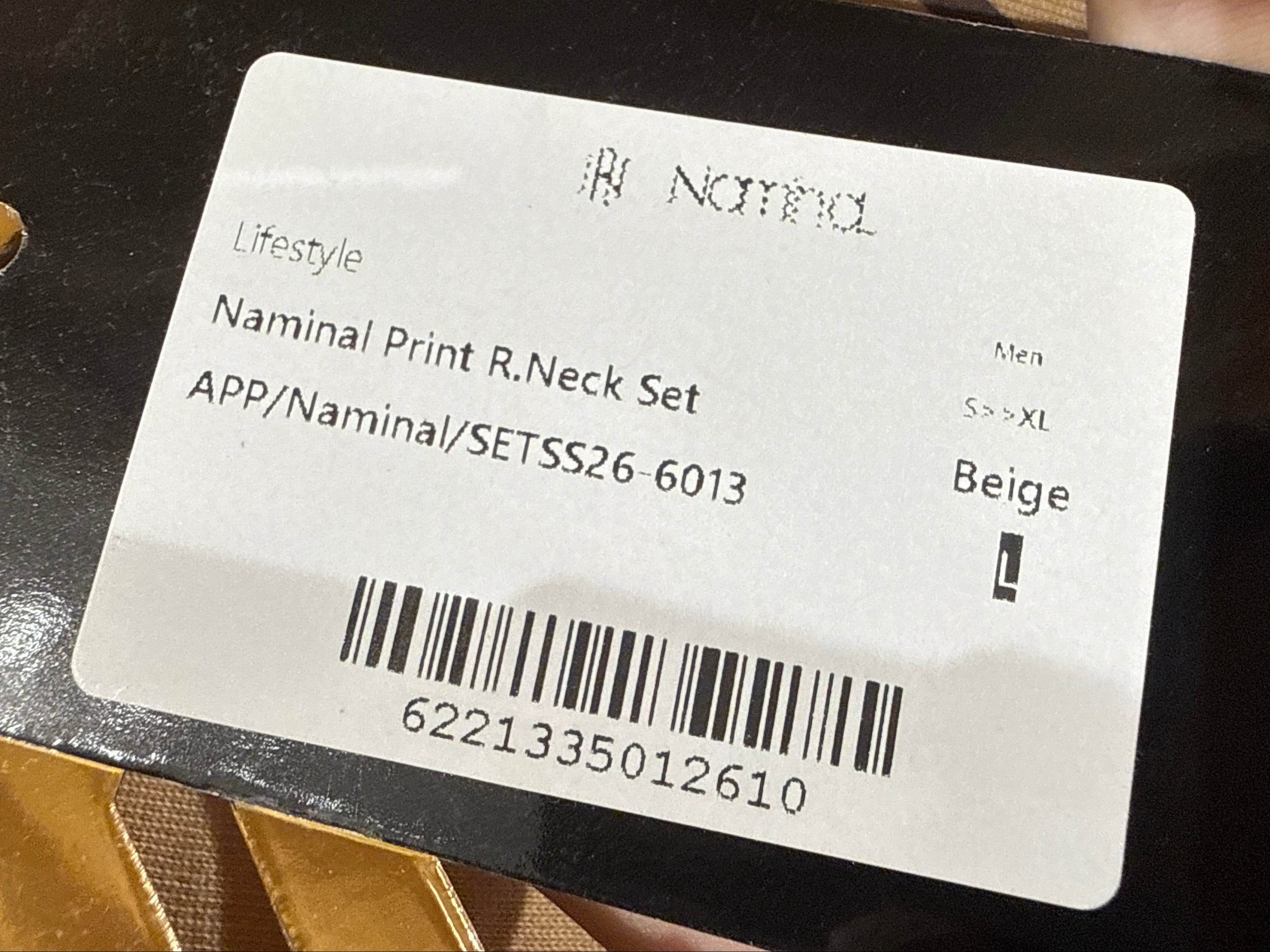 Naminal Print R.Neck Set (Oversize) - Beige