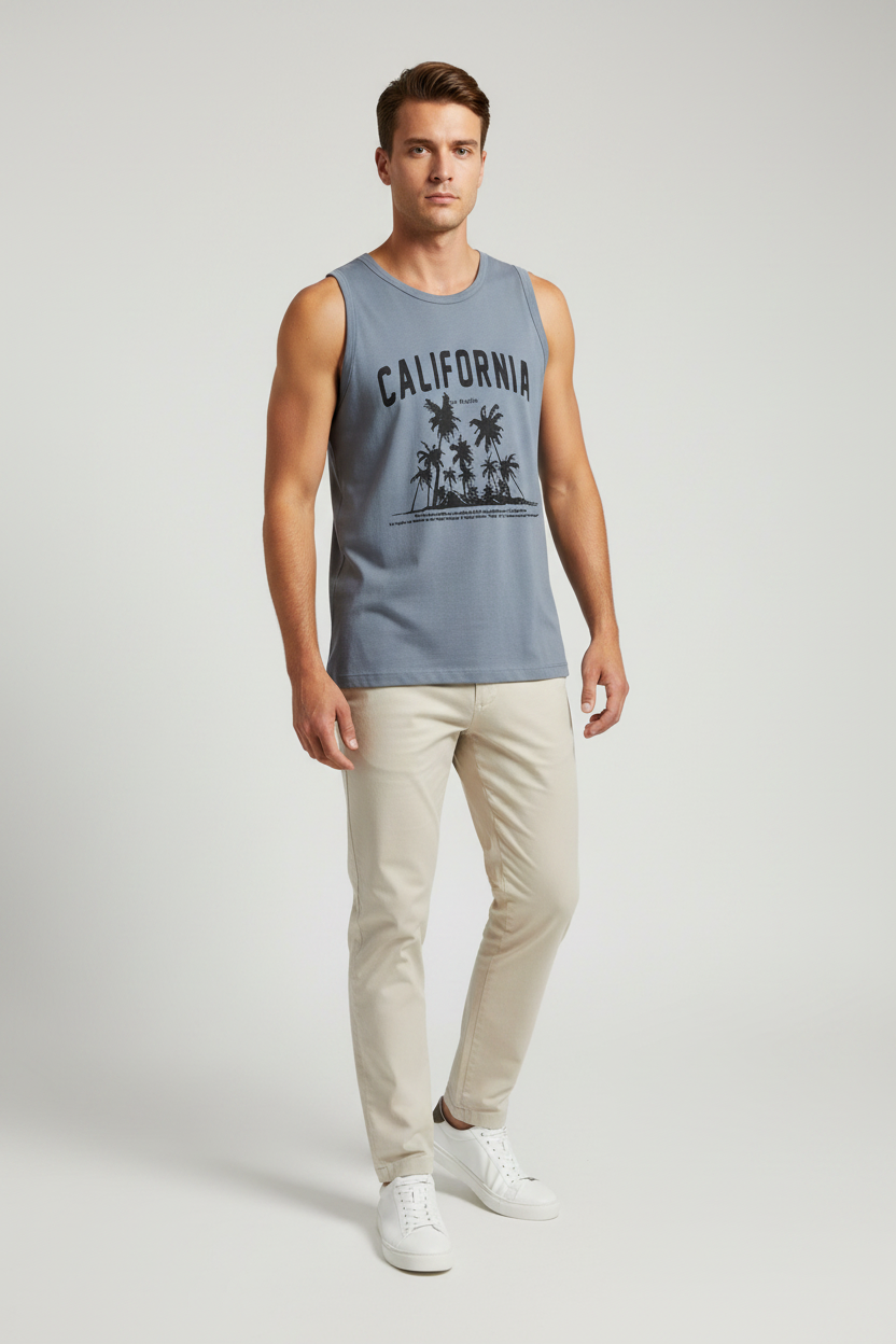 Naminal Graphic Cut Tanktop (Regular) - Silver