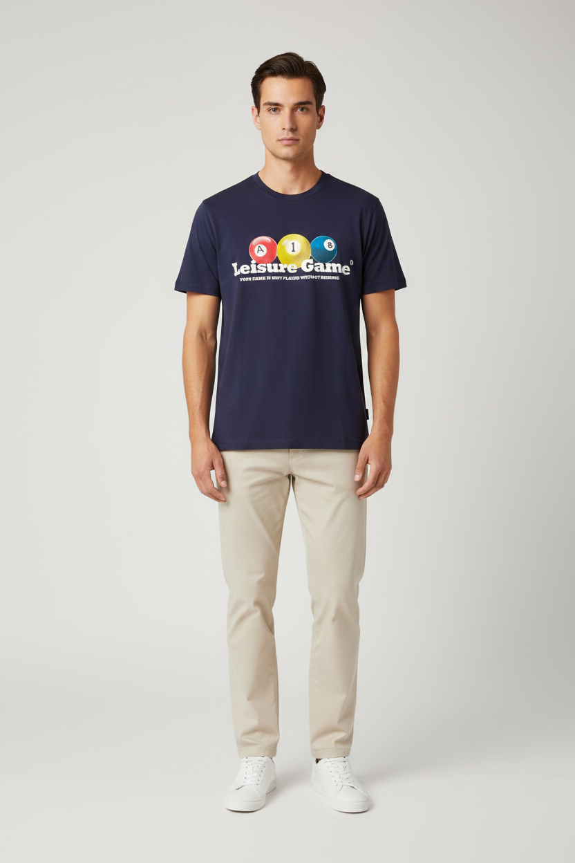 Naminal Graphic Casual T-Shirt (Regular) - Navy