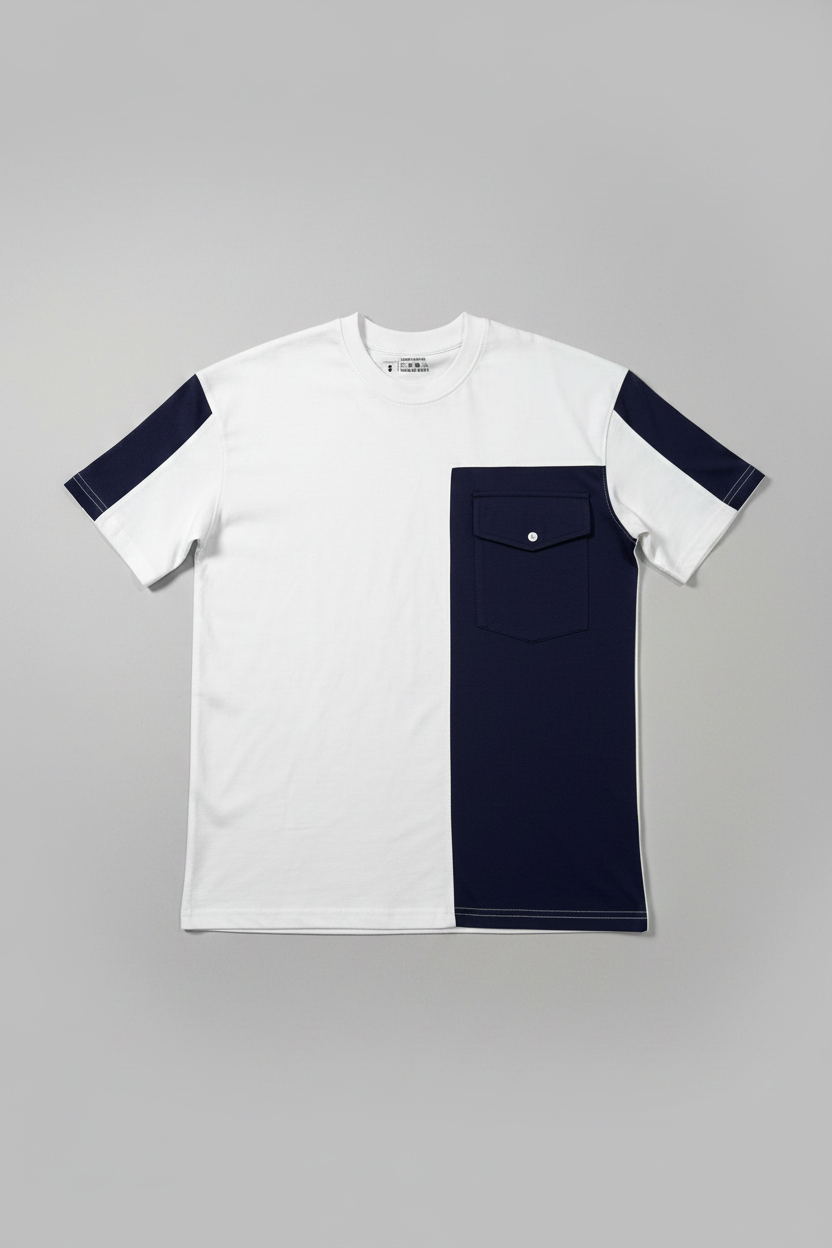 Naminal Crow R.Neck T-Shirt (Oversize) - White*Navy