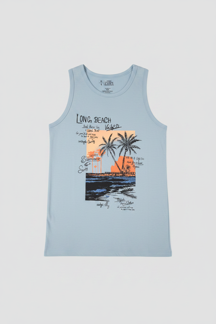 Naminal Graphic Cut Tanktop (Regular) - L.Blue