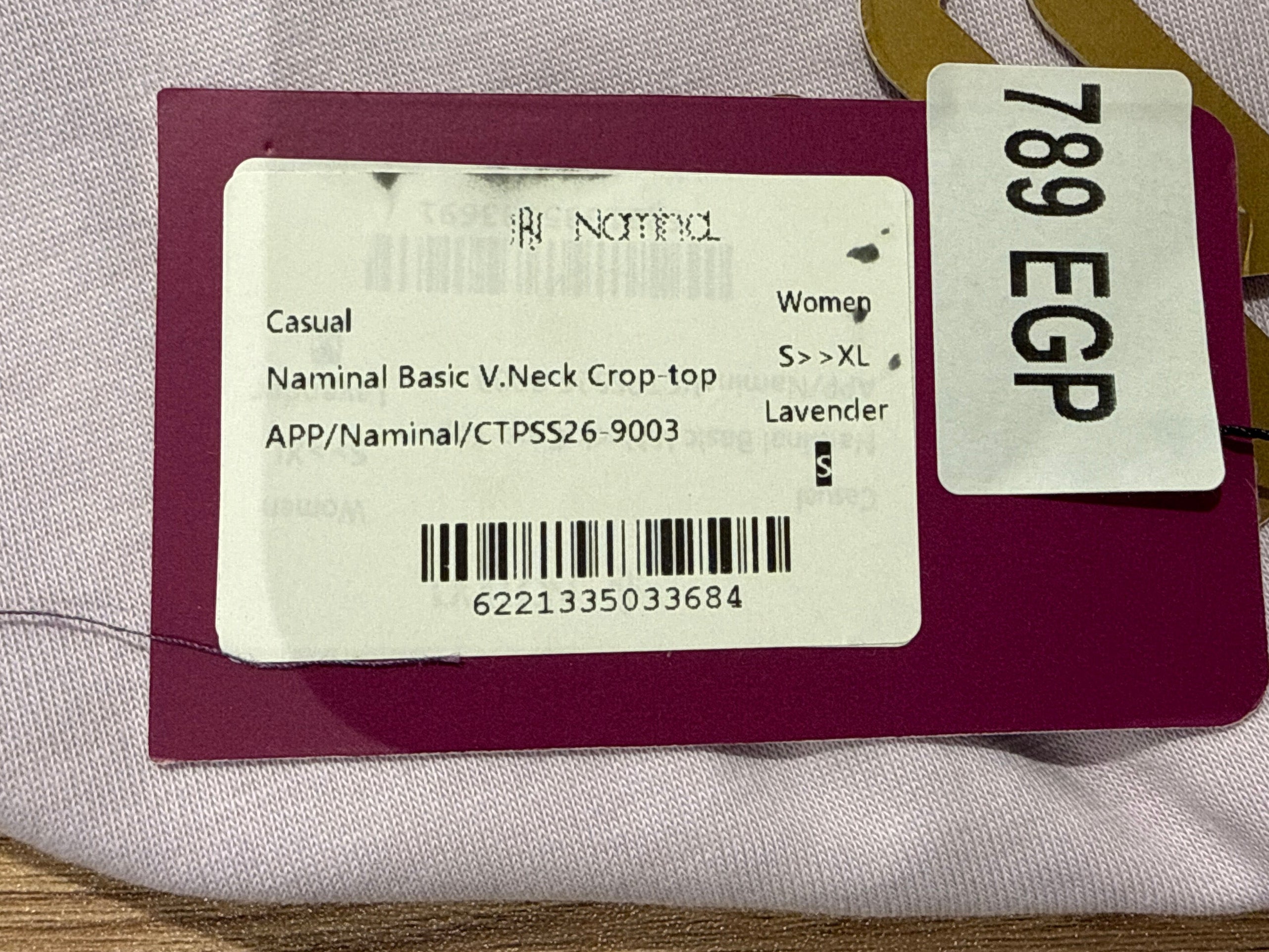 Naminal Basic V.Neck Crop-top (Relax) - Lavender