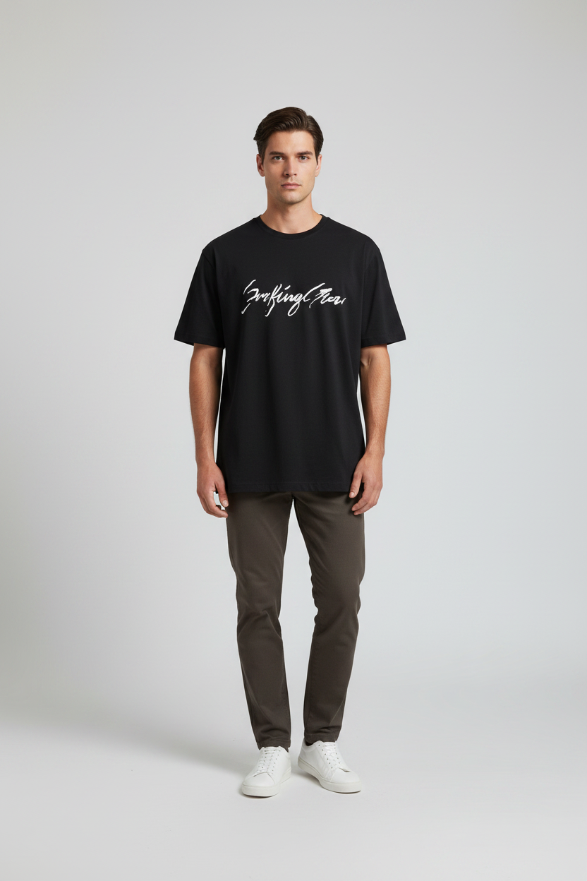 Naminal Print Casual T-Shirt (Regular) - Black
