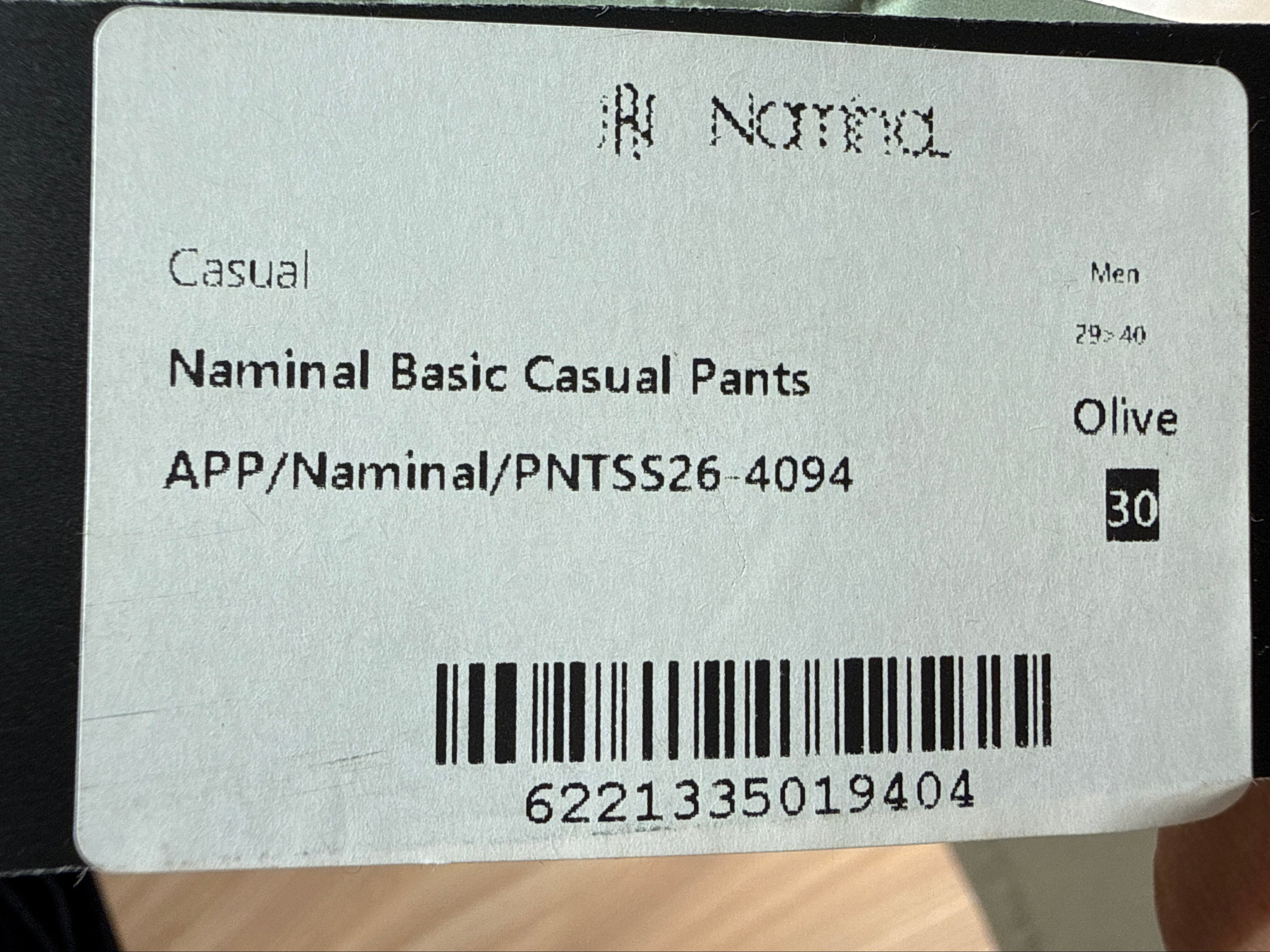 Naminal Basic Casual Pants (Regular) - Olive