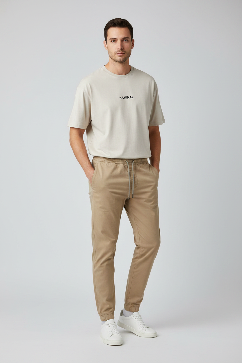 Naminal Basic Casual SweatPants (Relax) - Beige