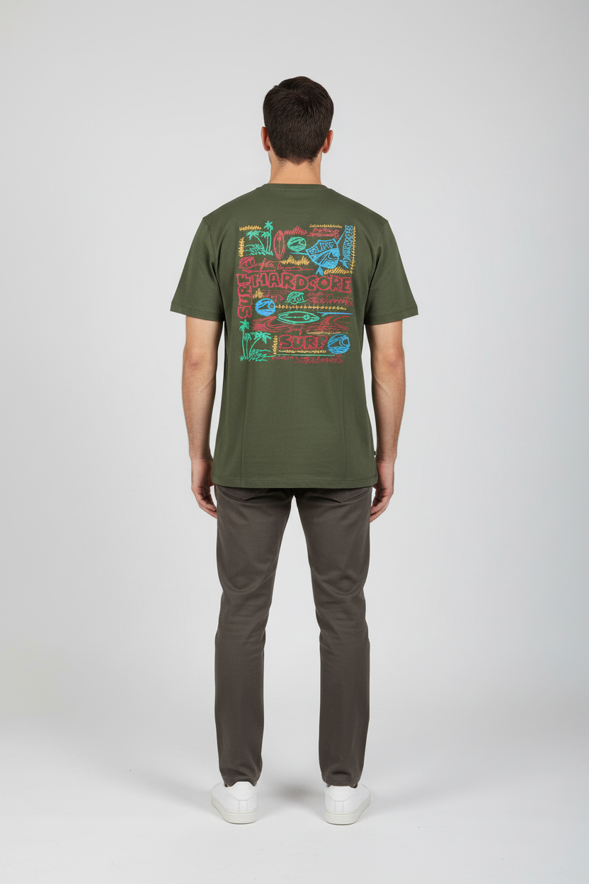 Naminal Graphic R.Neck T-Shirt (Regular) - Olive