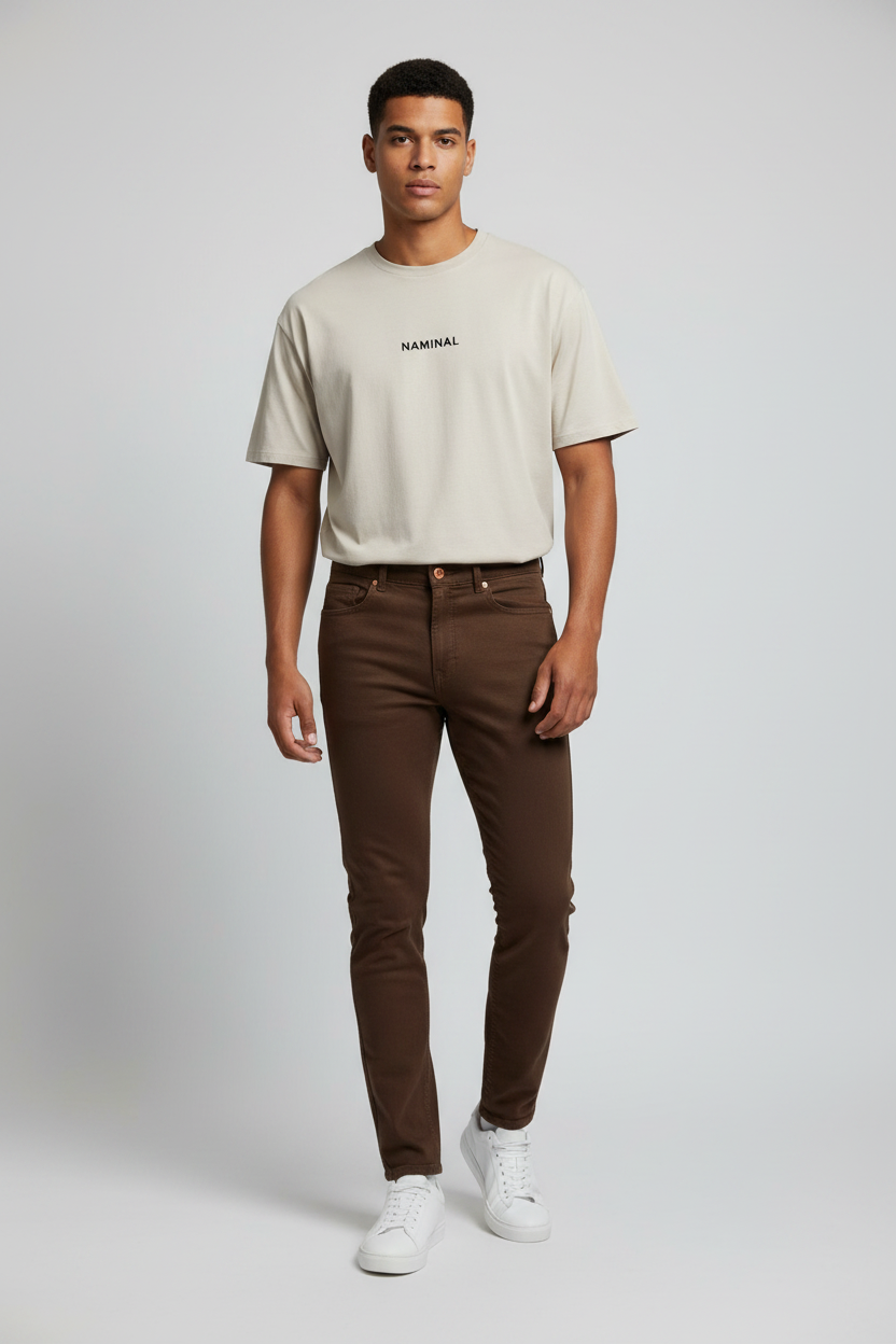 Naminal Basic Casual Pants (Regular) - Brown