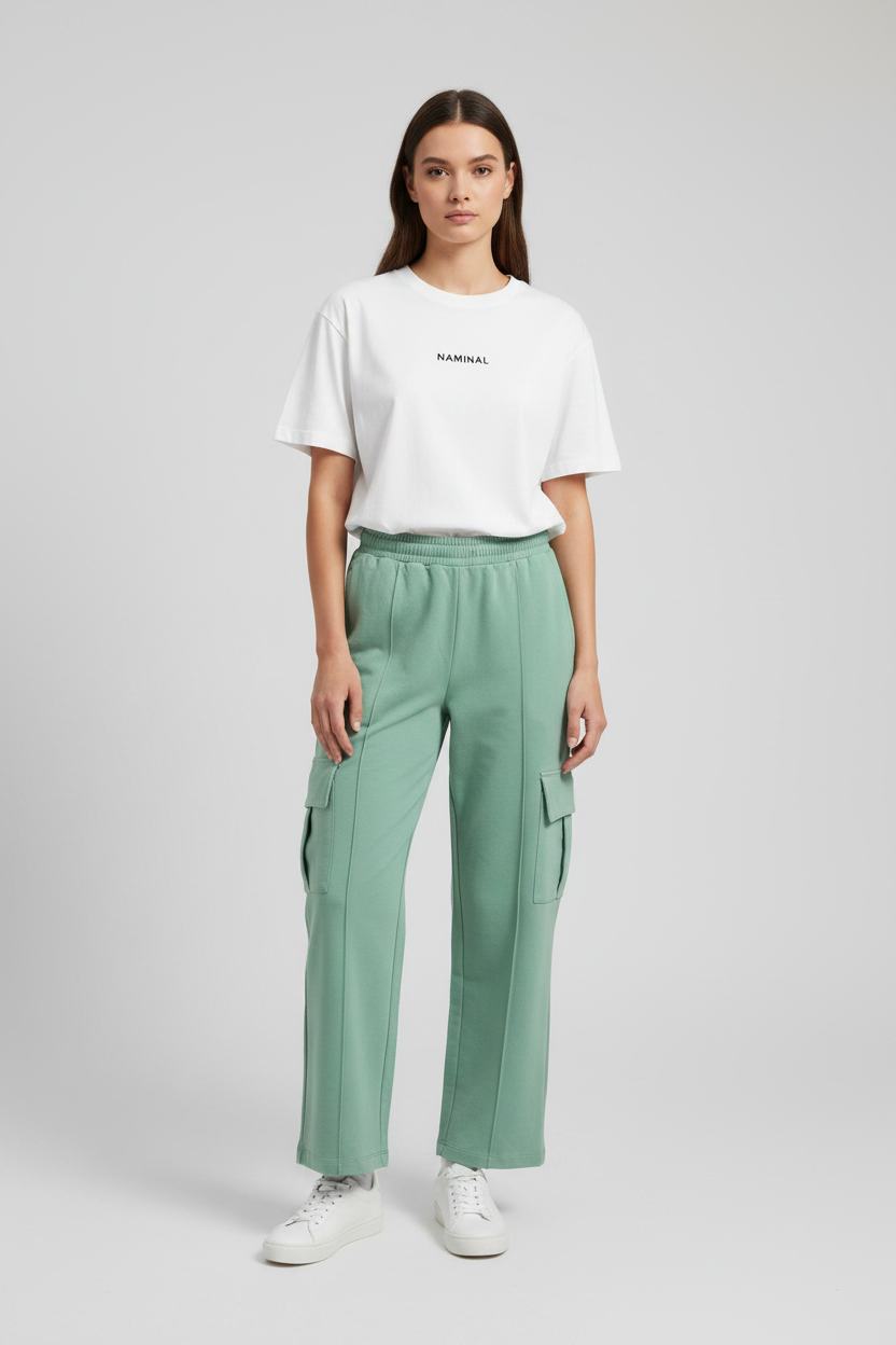 Naminal Basic Casual Pants (Wide Leg) - Mint