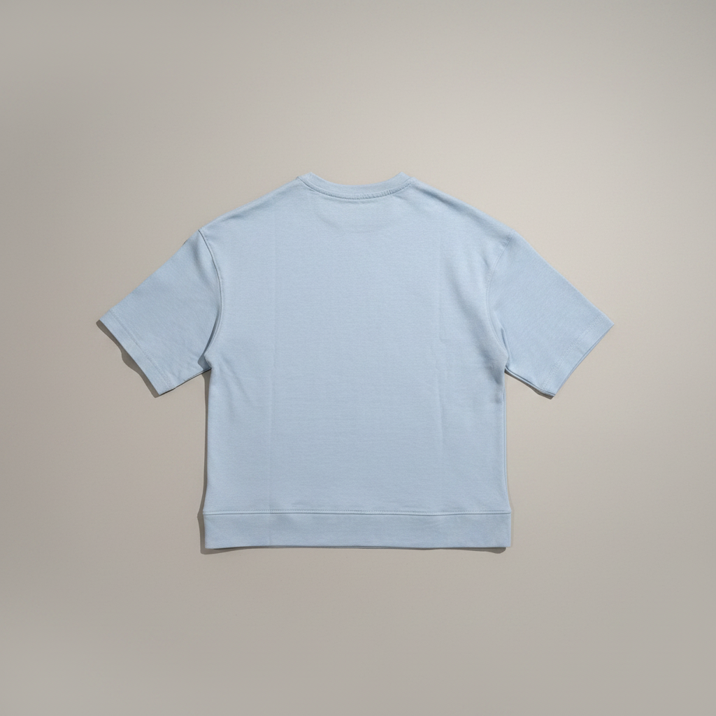 Naminal Basic R.Neck Crop-top (Relax) - BabyBlue